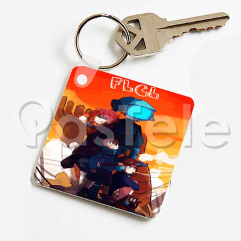 FLCL Canti and Takkun Custom Keychain Key Ring Jewelry Necklaces Pendant Two Sides Key