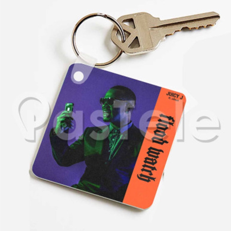 Flood Watch Juicy J Feat Offset Custom Keychain Key Ring Jewelry Necklaces Pendant Two Sides Key