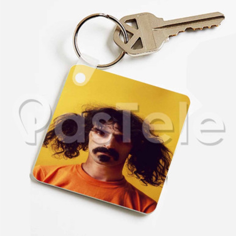 Frank Zappa Custom Keychain Key Ring Jewelry Necklaces Pendant Two Sides Key