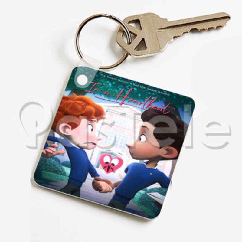 In a Heartbeat Custom Keychain Key Ring Jewelry Necklaces Pendant Two Sides Key