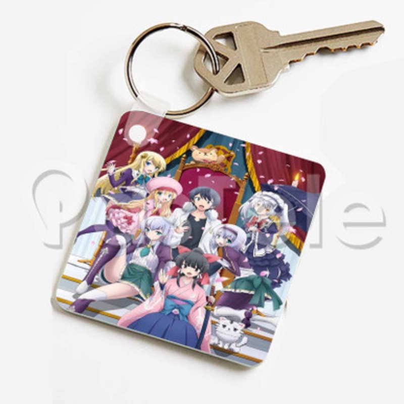 In Another World with my Smartphone Custom Keychain Key Ring Jewelry Necklaces Pendant Two Sides Key
