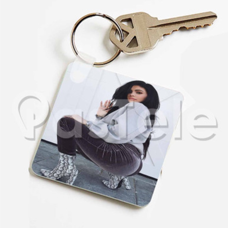 Kylie Jenner Custom Keychain Key Ring Jewelry Necklaces Pendant Two Sides Key