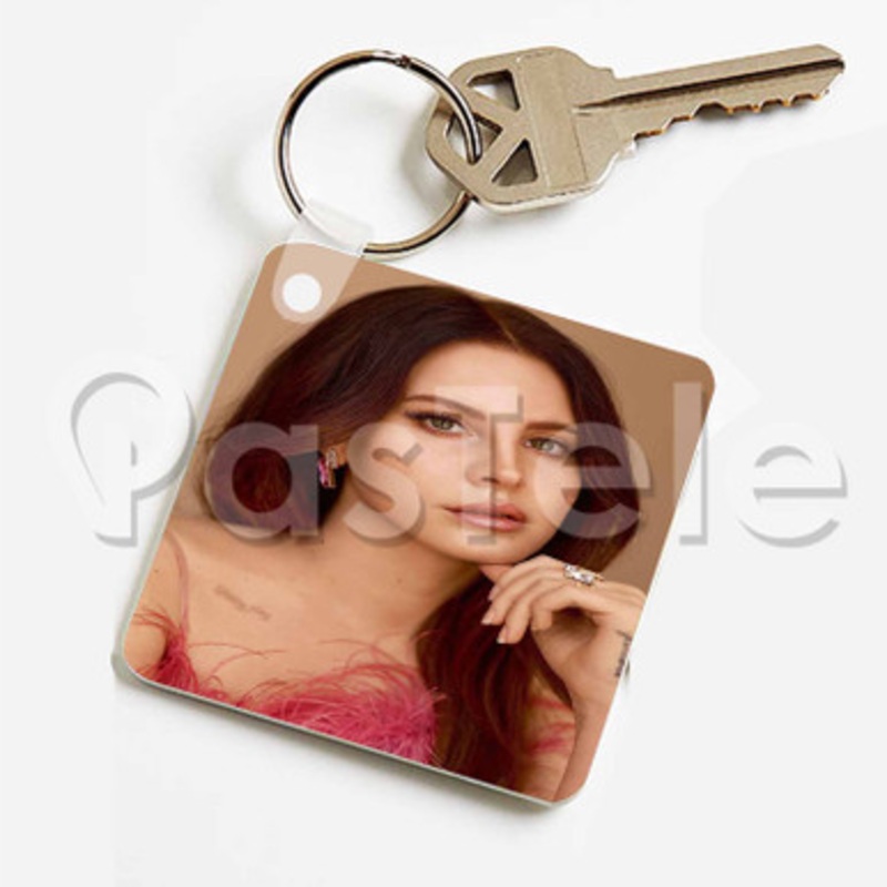 Lana Del Rey Custom Keychain Key Ring Jewelry Necklaces Pendant Two Sides Key