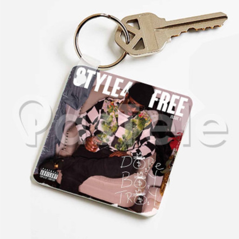 Magnolia Troy Ave Custom Keychain Key Ring Jewelry Necklaces Pendant Two Sides Key