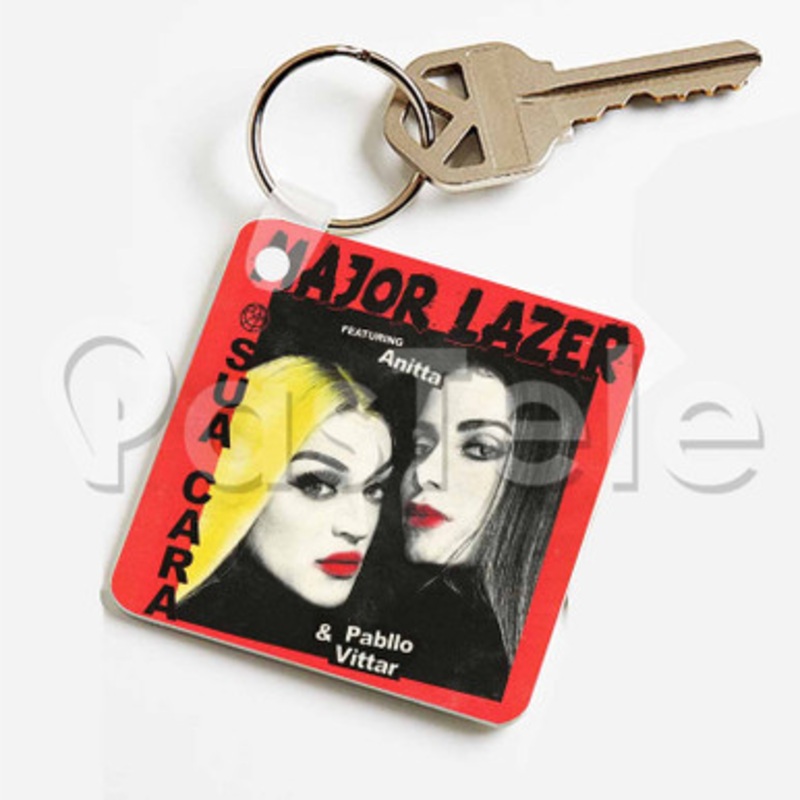 Major Lazer Sua Cara Custom Keychain Key Ring Jewelry Necklaces Pendant Two Sides Key