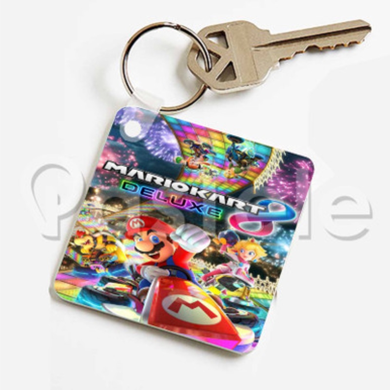 Mario Kart 8 Custom Keychain Key Ring Jewelry Necklaces Pendant Two Sides Key