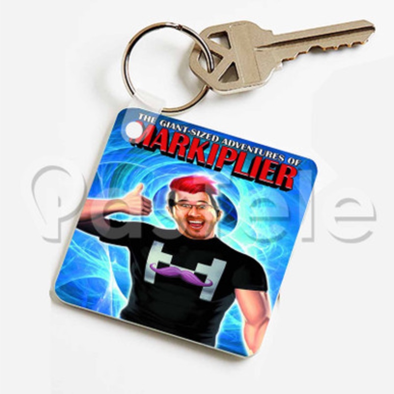 Markiplier Smile Custom Keychain Key Ring Jewelry Necklaces Pendant Two Sides Key