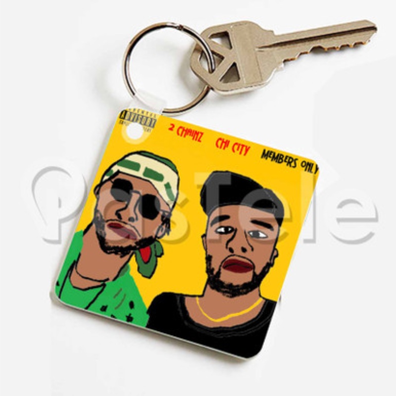 Members Only Chi City Feat 2 Chainz Custom Keychain Key Ring Jewelry Necklaces Pendant Two Sides Key