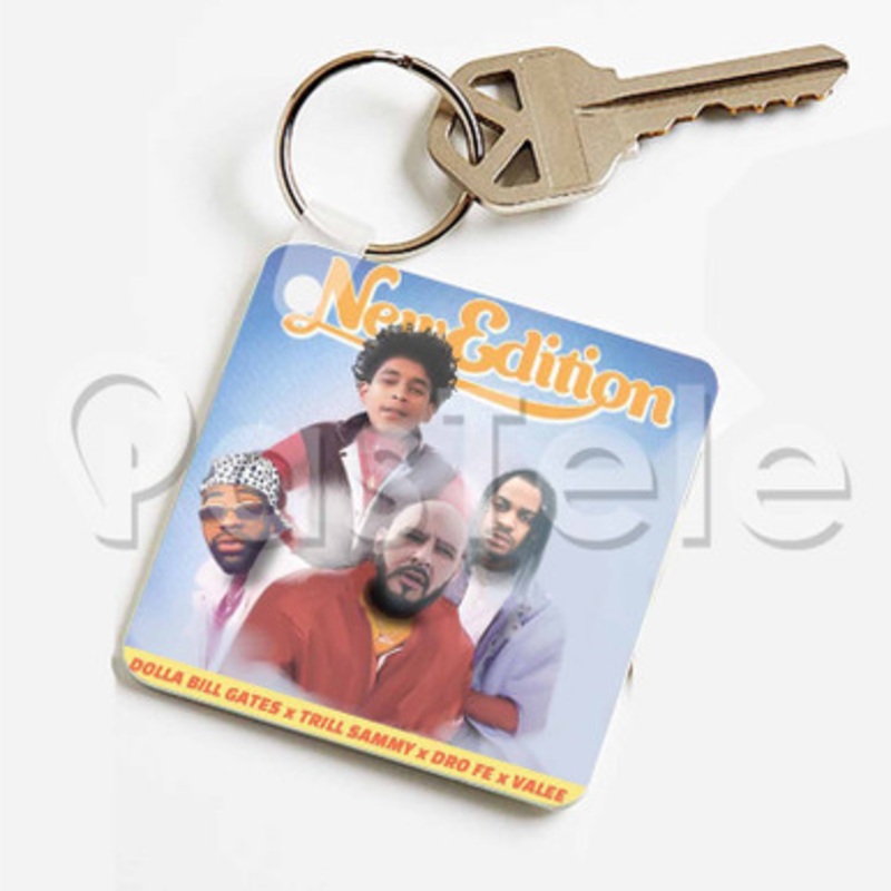 New Edition Dro Fe Feat Valee Dolla Bill Gates Trill Custom Keychain Key Ring Jewelry Necklaces Pendant Two Sides Key