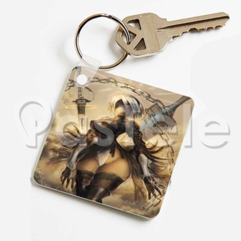 Nier Automata Custom Keychain Key Ring Jewelry Necklaces Pendant Two Sides Key