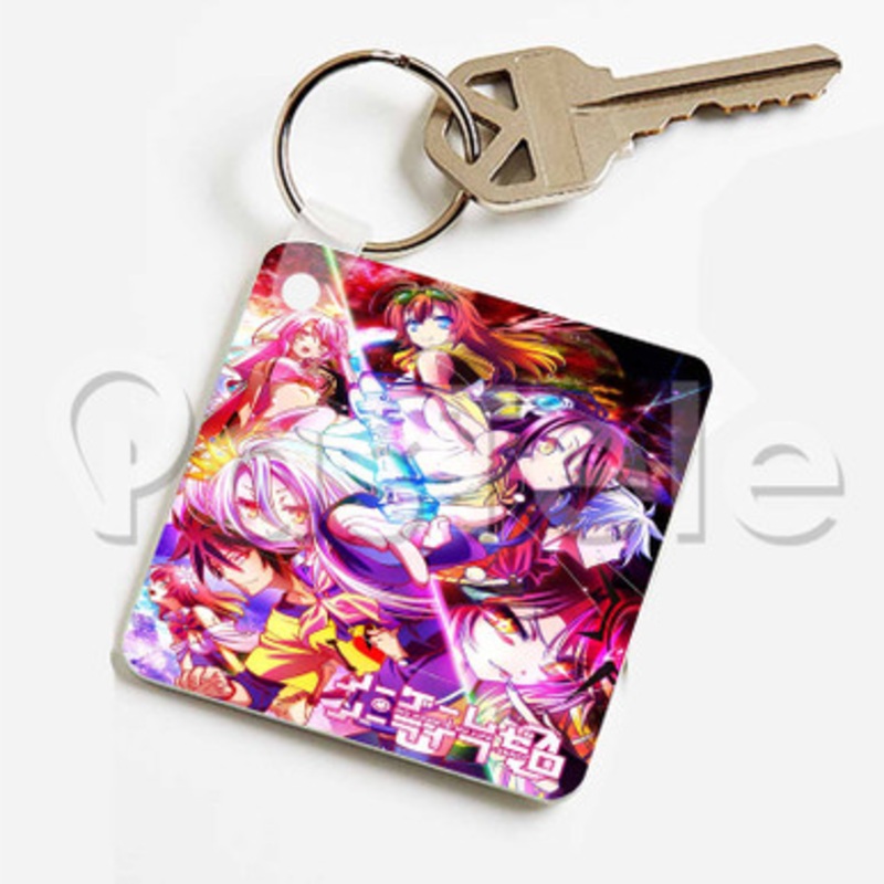 No Game No Life Zero Anime Custom Keychain Key Ring Jewelry Necklaces Pendant Two Sides Key