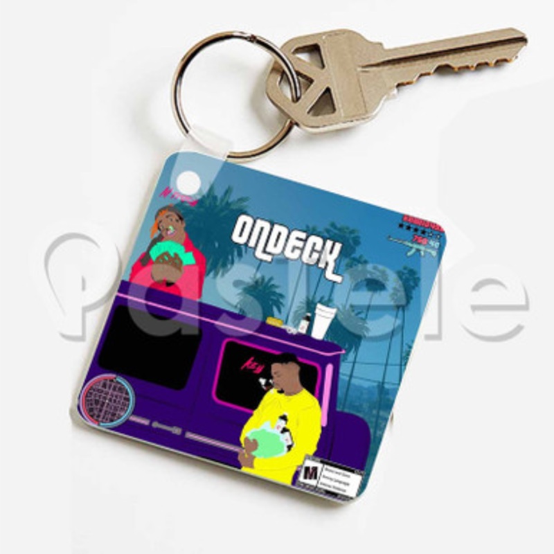 On Deck Key Feat Lil Tracy Custom Keychain Key Ring Jewelry Necklaces Pendant Two Sides Key