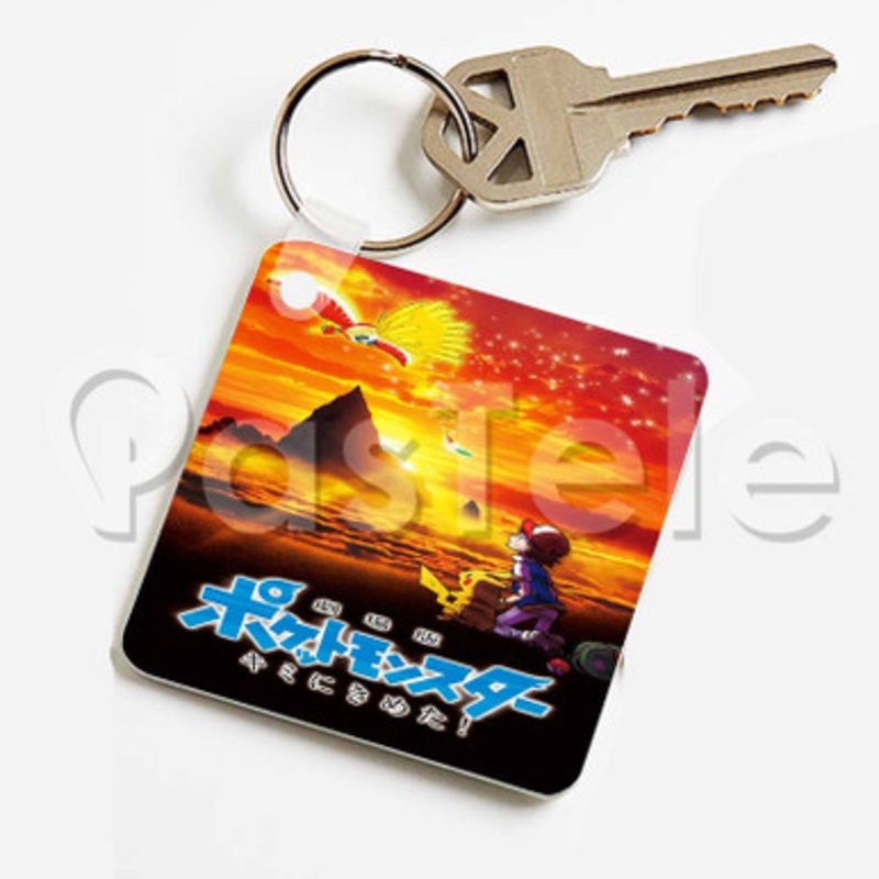 Pok mon the Movie 20 I Choose You Custom Keychain Key Ring Jewelry Necklaces Pendant Two Sides Key