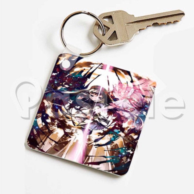 Puella Magi Madoka Magica Custom Keychain Key Ring Jewelry Necklaces Pendant Two Sides Key