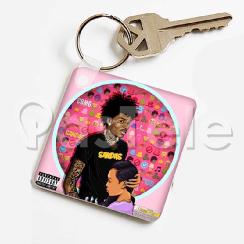 Purple Ape Sah Babii Custom Keychain Key Ring Jewelry Necklaces Pendant Two Sides Key