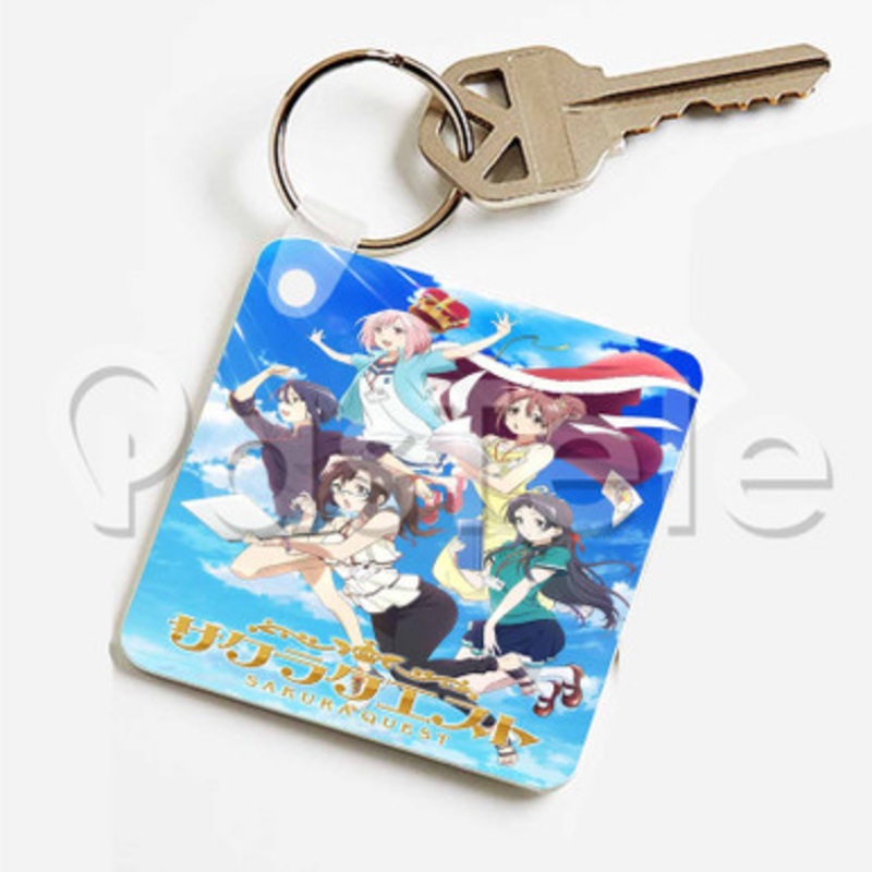 Sakura Quest Custom Keychain Key Ring Jewelry Necklaces Pendant Two Sides Key