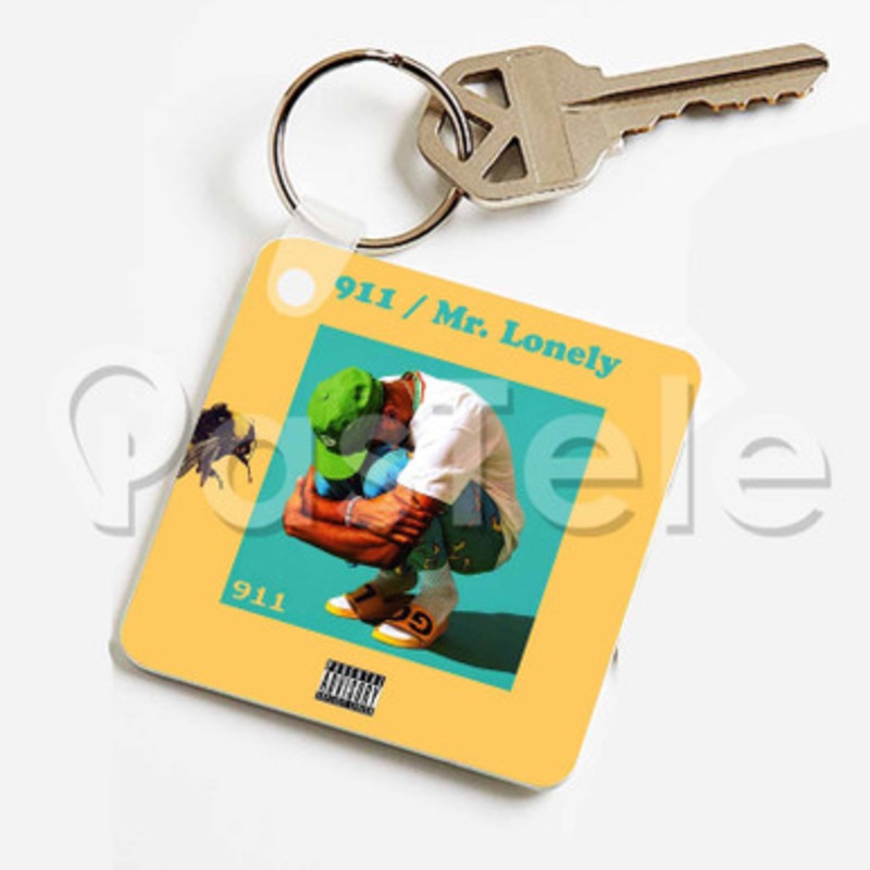 Tyler The Creator 911 Mr Lonely Custom Keychain Key Ring Jewelry Necklaces Pendant Two Sides Key