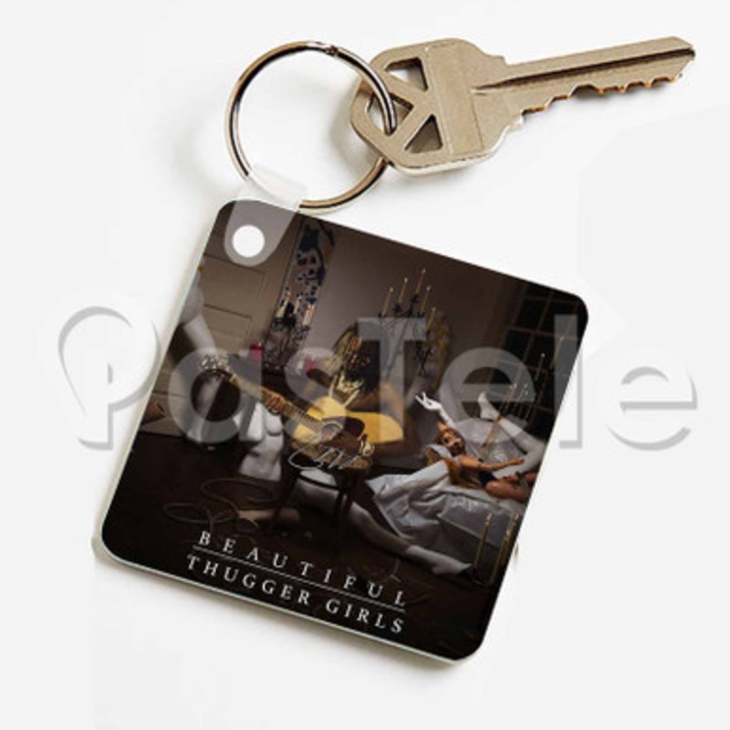 Young Thug Beautiful Thugger Girls Custom Keychain Key Ring Jewelry Necklaces Pendant Two Sides Key