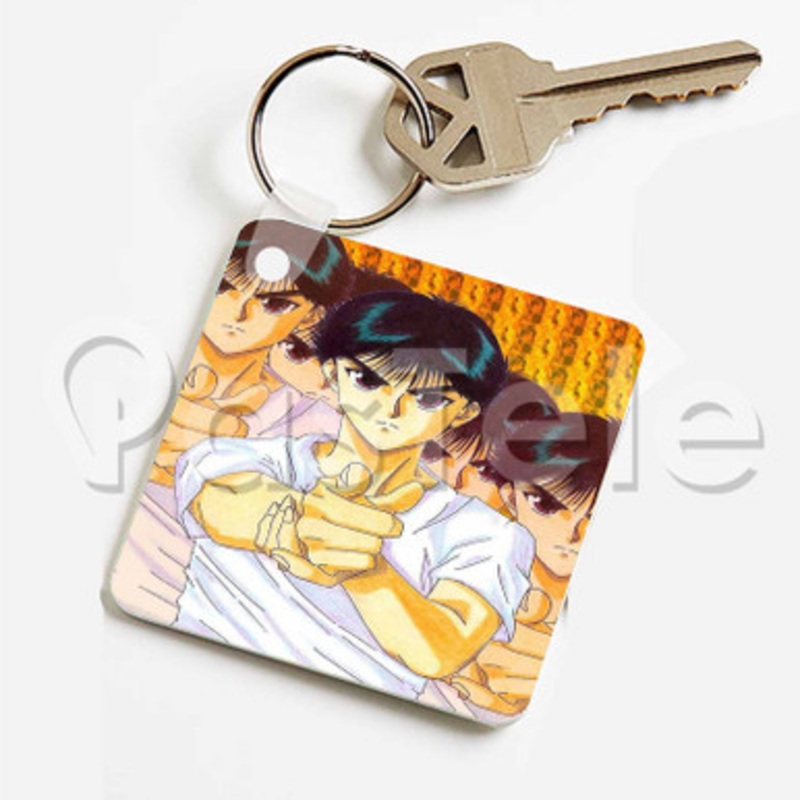 Yusuke Urameshi Custom Keychain Key Ring Jewelry Necklaces Pendant Two Sides Key