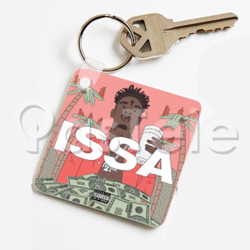 21 Savage Baby Girl Custom Keychain Key Ring Jewelry Necklaces Pendant Two Sides Key