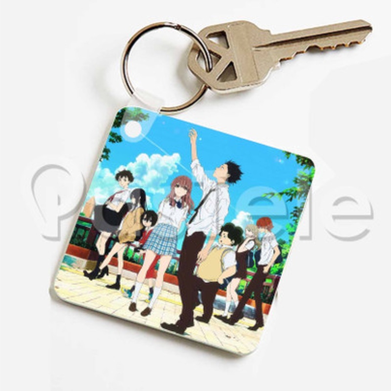 A Silent Voice Custom Keychain Key Ring Jewelry Necklaces Pendant Two Sides Key