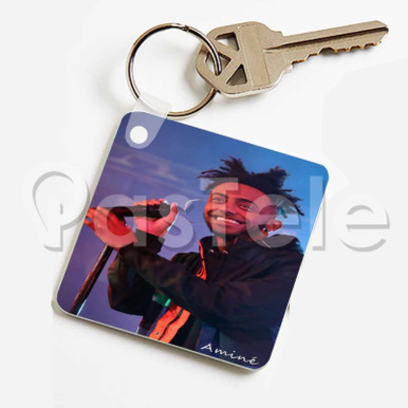 Amin Custom Keychain Key Ring Jewelry Necklaces Pendant Two Sides Key