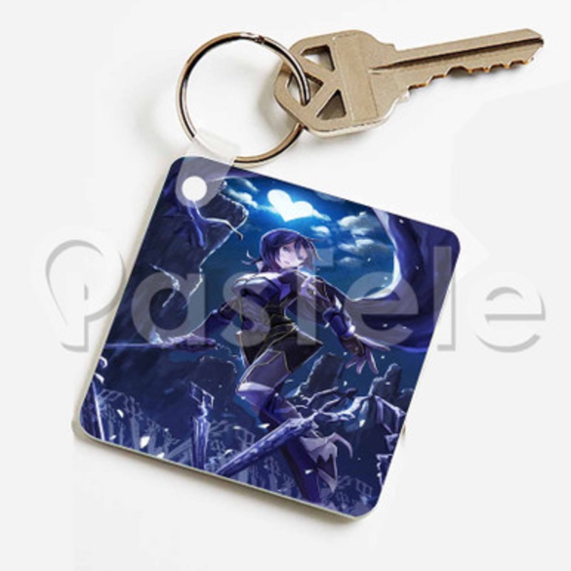 Aqua Kingdom Hearts Custom Keychain Key Ring Jewelry Necklaces Pendant Two Sides Key