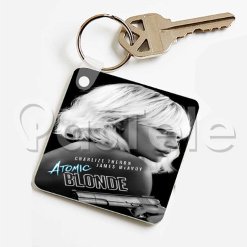 Atomic Blonde Custom Keychain Key Ring Jewelry Necklaces Pendant Two Sides Key