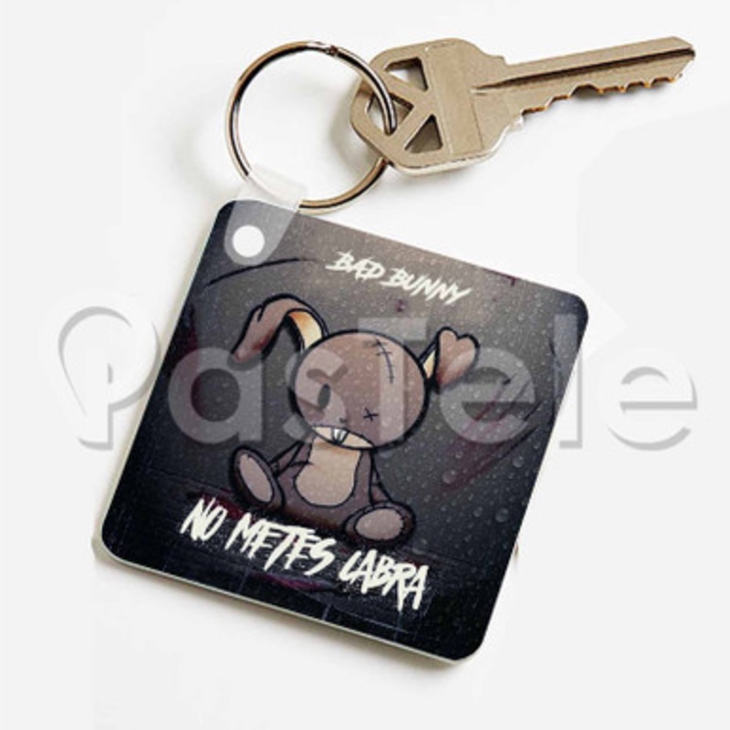 Bad Bunny Tu No Metes Cabra Custom Keychain Key Ring Jewelry Necklaces Pendant Two Sides Key