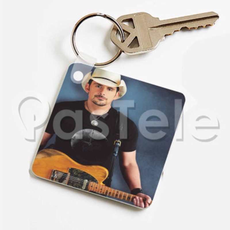 Brad Paisley Custom Keychain Key Ring Jewelry Necklaces Pendant Two Sides Key