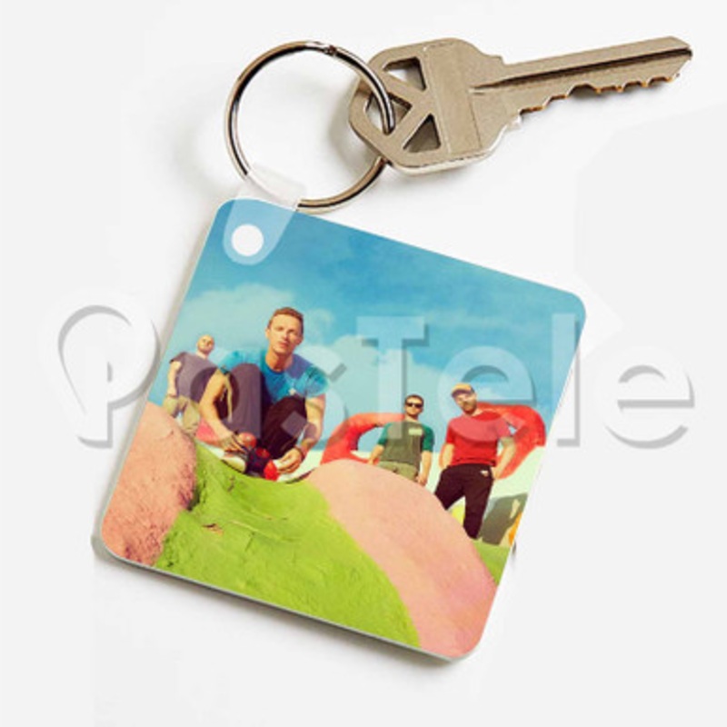 Coldplay Custom Keychain Key Ring Jewelry Necklaces Pendant Two Sides Key