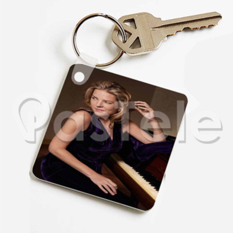 Diana Krall Custom Keychain Key Ring Jewelry Necklaces Pendant Two Sides Key