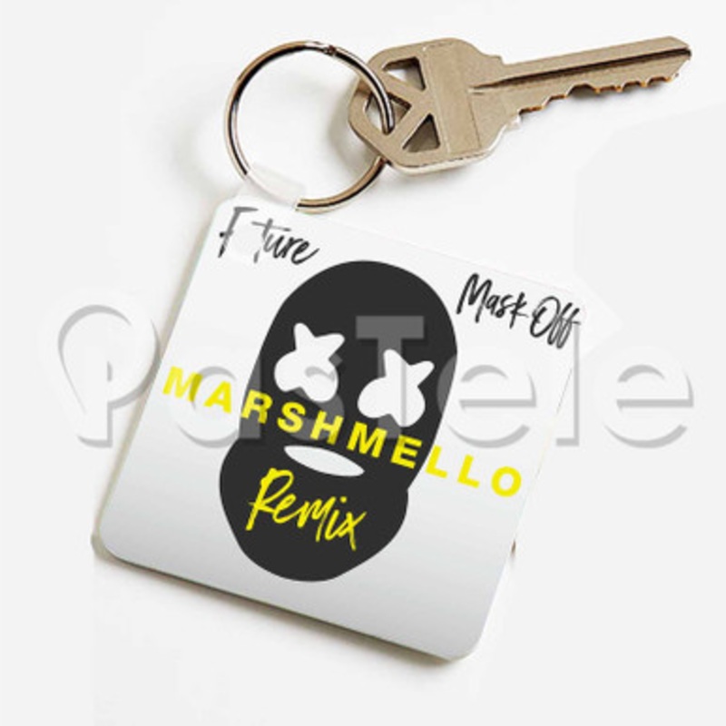 Future Mask Off Marshmello Custom Keychain Key Ring Jewelry Necklaces Pendant Two Sides Key