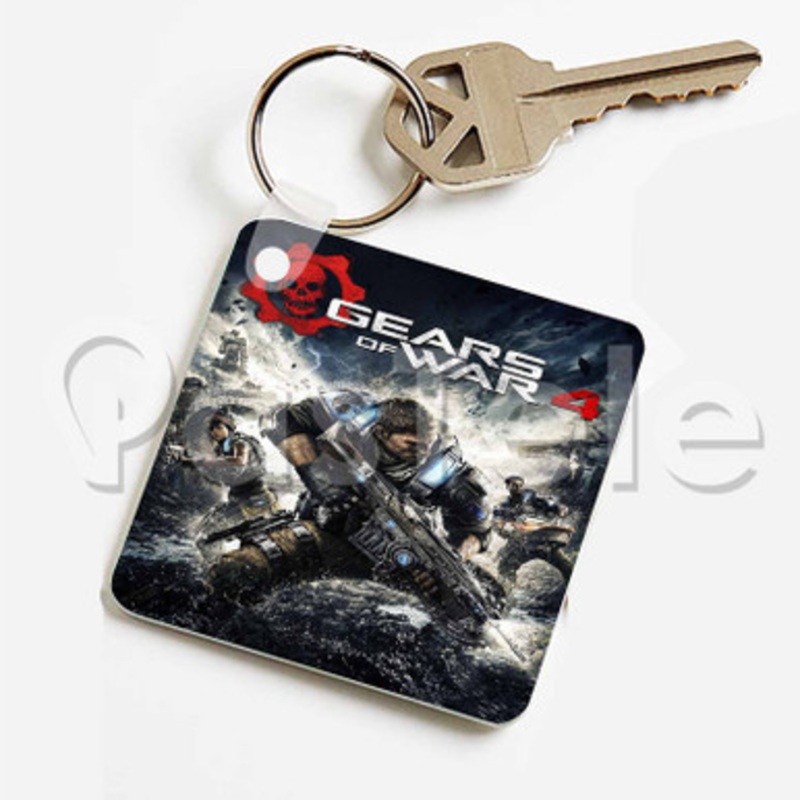 Gears of War 4 Custom Keychain Key Ring Jewelry Necklaces Pendant Two Sides Key