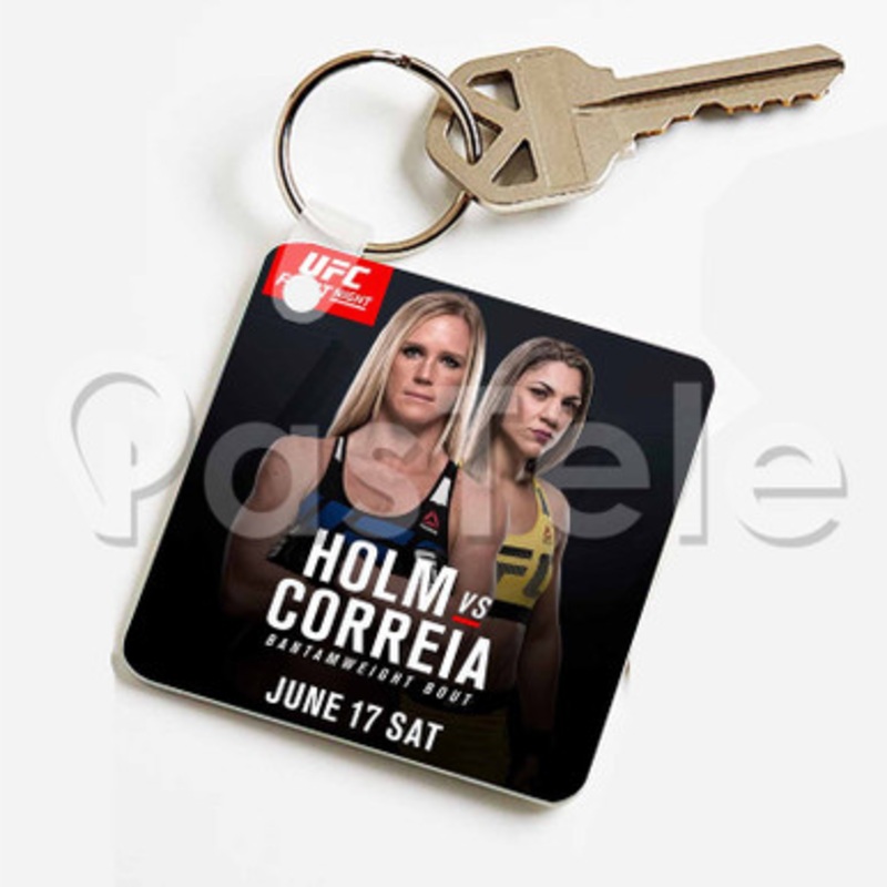 Holly Holm vs Bethe Correia Custom Keychain Key Ring Jewelry Necklaces Pendant Two Sides Key