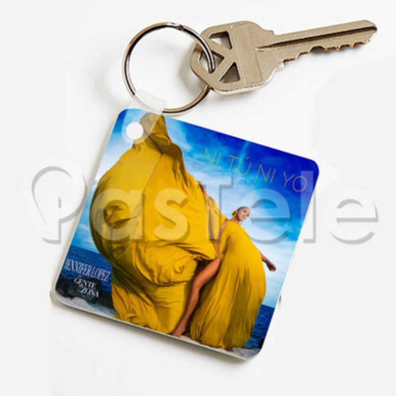 Jennifer Lopez Ni T Ni Yo Custom Keychain Key Ring Jewelry Necklaces Pendant Two Sides Key