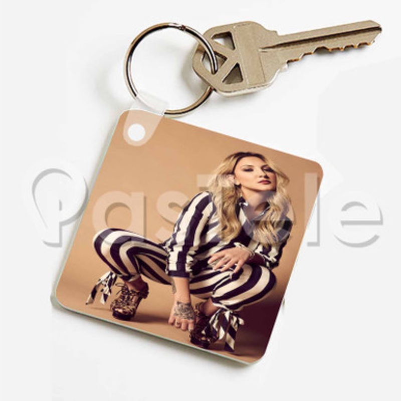 Julia Michaels Photo Custom Keychain Key Ring Jewelry Necklaces Pendant Two Sides Key