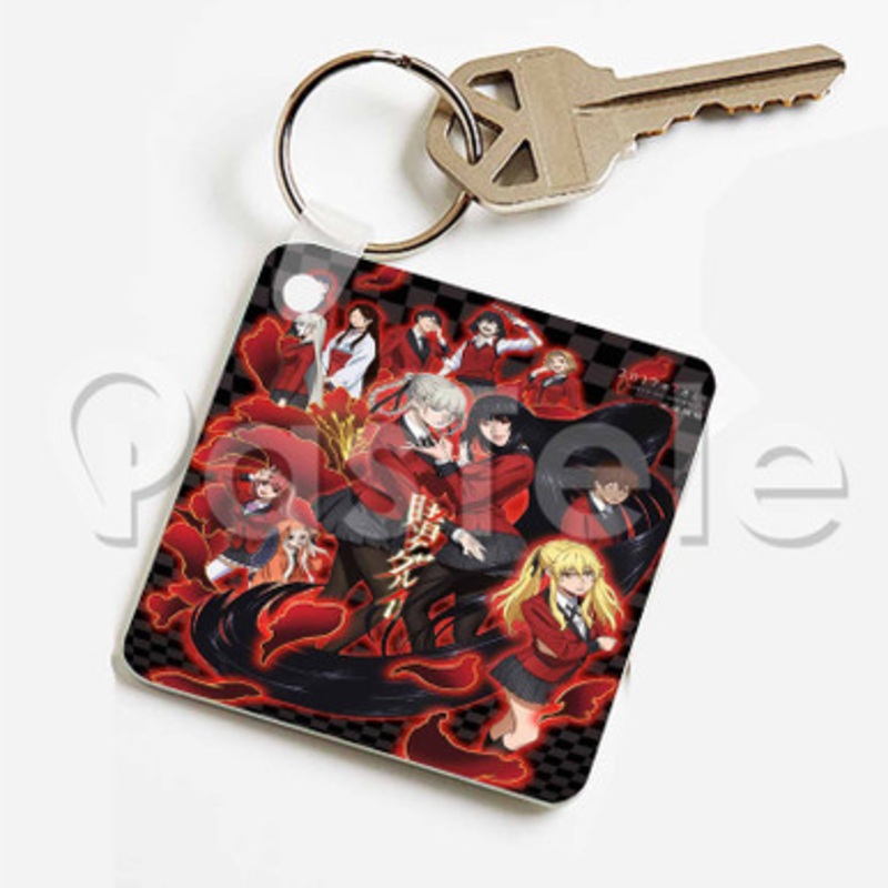Kakegurui Custom Keychain Key Ring Jewelry Necklaces Pendant Two Sides Key