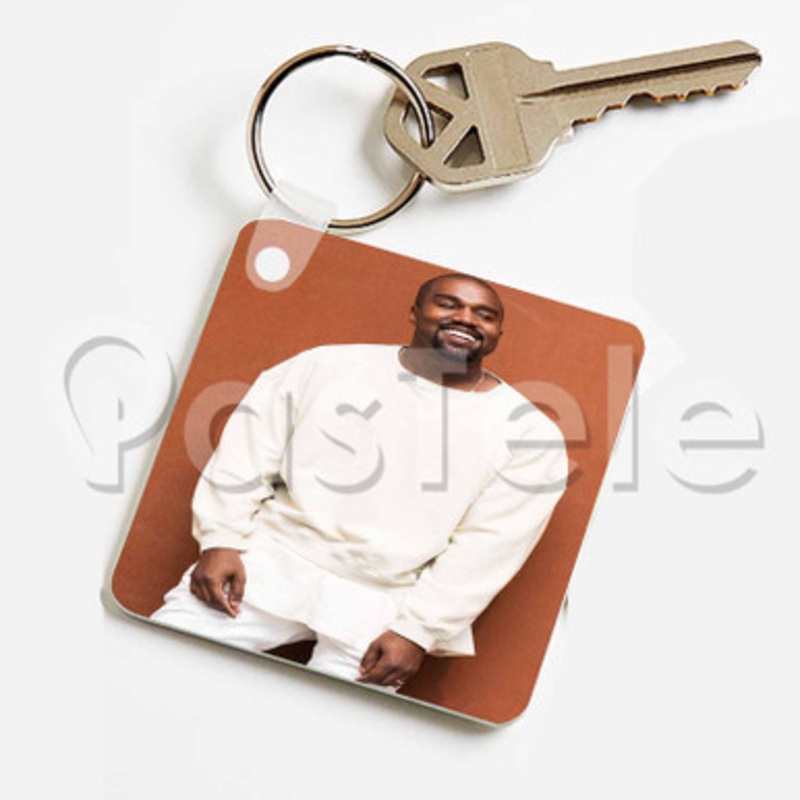 Kanye West Custom Keychain Key Ring Jewelry Necklaces Pendant Two Sides Key