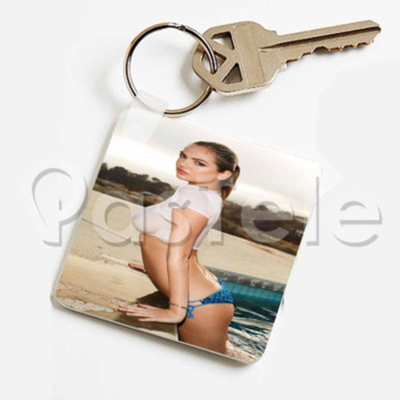 Kate Upton Custom Keychain Key Ring Jewelry Necklaces Pendant Two Sides Key