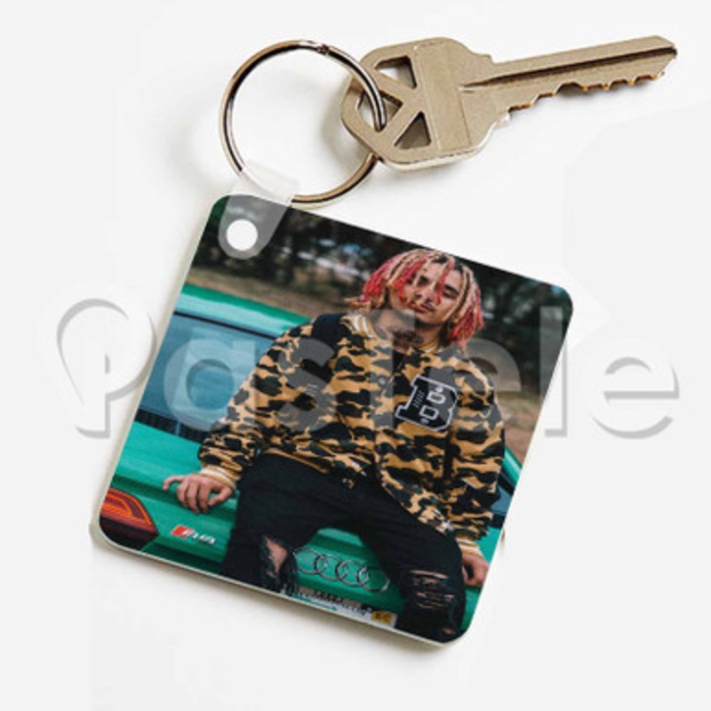 Lil Pump Custom Keychain Key Ring Jewelry Necklaces Pendant Two Sides Key