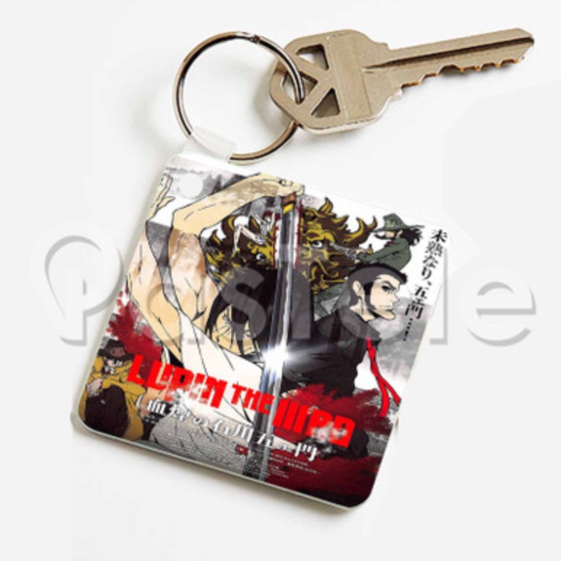 Lupin the Third The Blood Spray of Goemon Ishikawa Custom Keychain Key Ring Jewelry Necklaces Pendant Two Sides Key