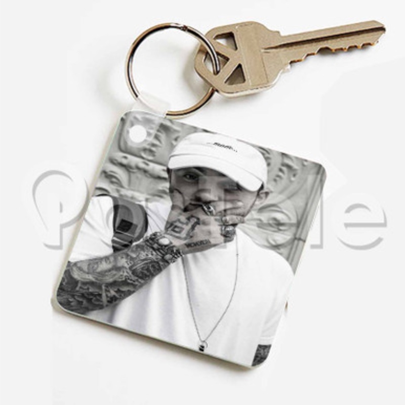 Mac Miller Custom Keychain Key Ring Jewelry Necklaces Pendant Two Sides Key