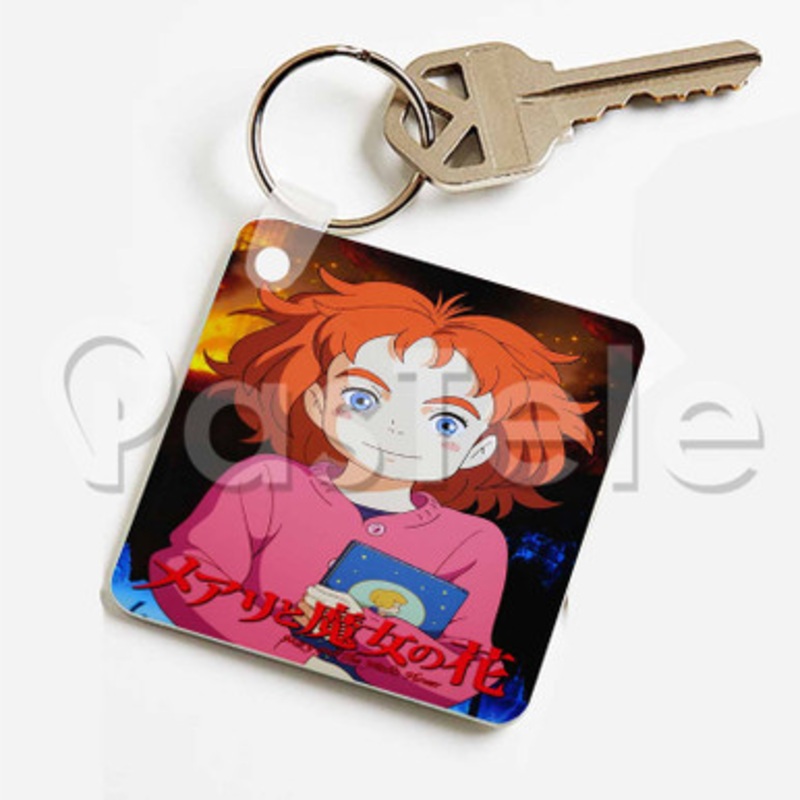 Mary and the Witch s Flower Custom Keychain Key Ring Jewelry Necklaces Pendant Two Sides Key