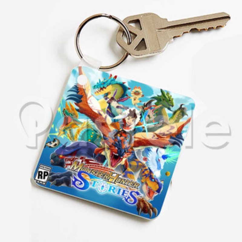 Monster Hunter Stories Ride On Custom Keychain Key Ring Jewelry Necklaces Pendant Two Sides Key