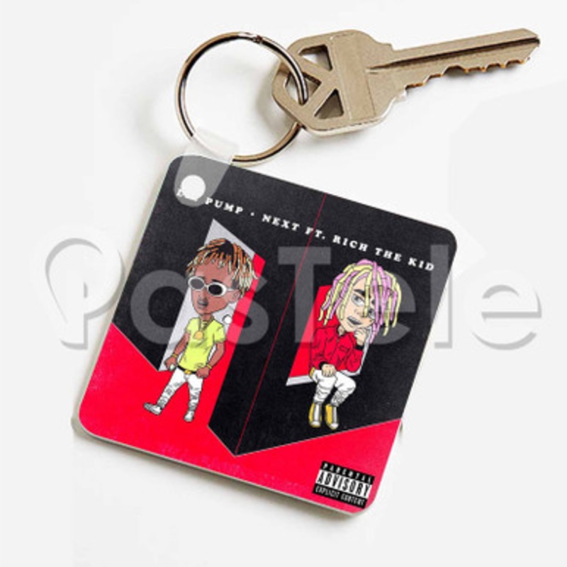Next Lil Pump Feat Rich The Kid Custom Keychain Key Ring Jewelry Necklaces Pendant Two Sides Key