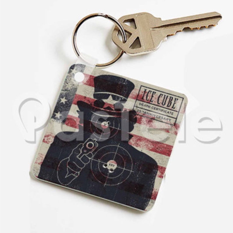 Only One Me Ice Cube Custom Keychain Key Ring Jewelry Necklaces Pendant Two Sides Key