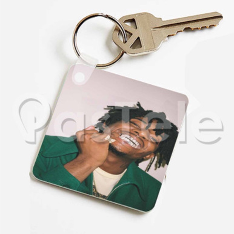 Playboi Carti Smile Custom Keychain Key Ring Jewelry Necklaces Pendant Two Sides Key