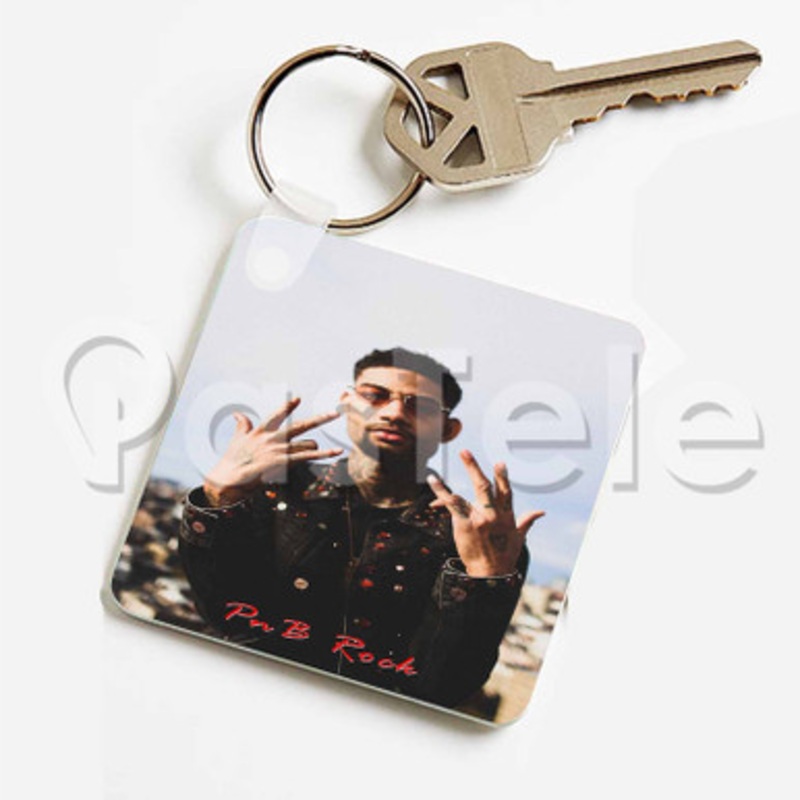 Pn B Rock Custom Keychain Key Ring Jewelry Necklaces Pendant Two Sides Key
