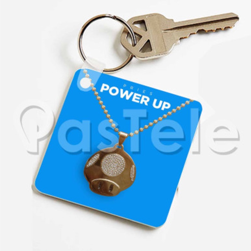Pries Power Up Custom Keychain Key Ring Jewelry Necklaces Pendant Two Sides Key